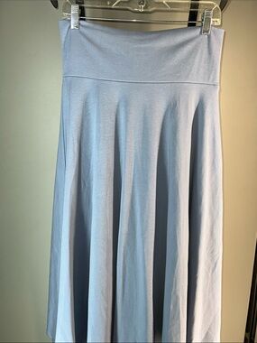 High-Rise Sky Blue Circle Skirt — Flowing A-Line Skirt